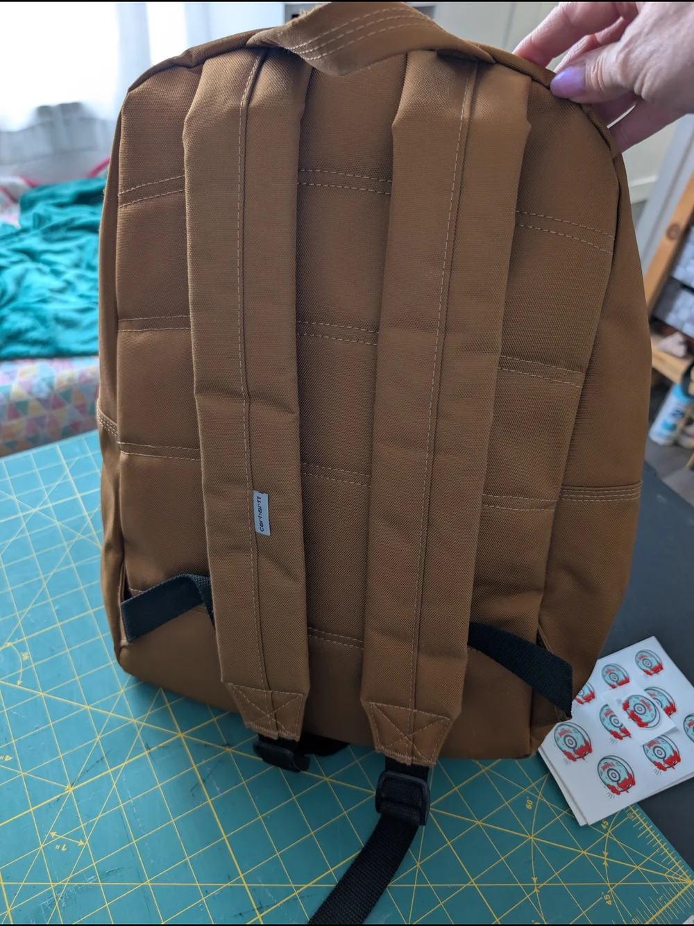 Carhartt Tan Canvas Backpack - Classic Workwear Style